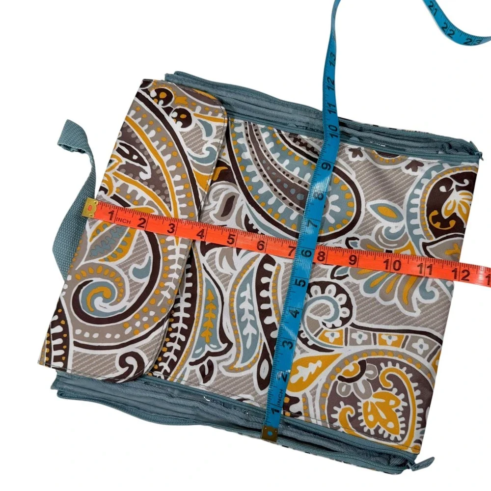 Thirty-One Blue Paisley Hanging Traveler Case Toiletry Bag Boho Organizer
